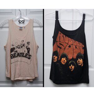 Two Beatles tank tops
